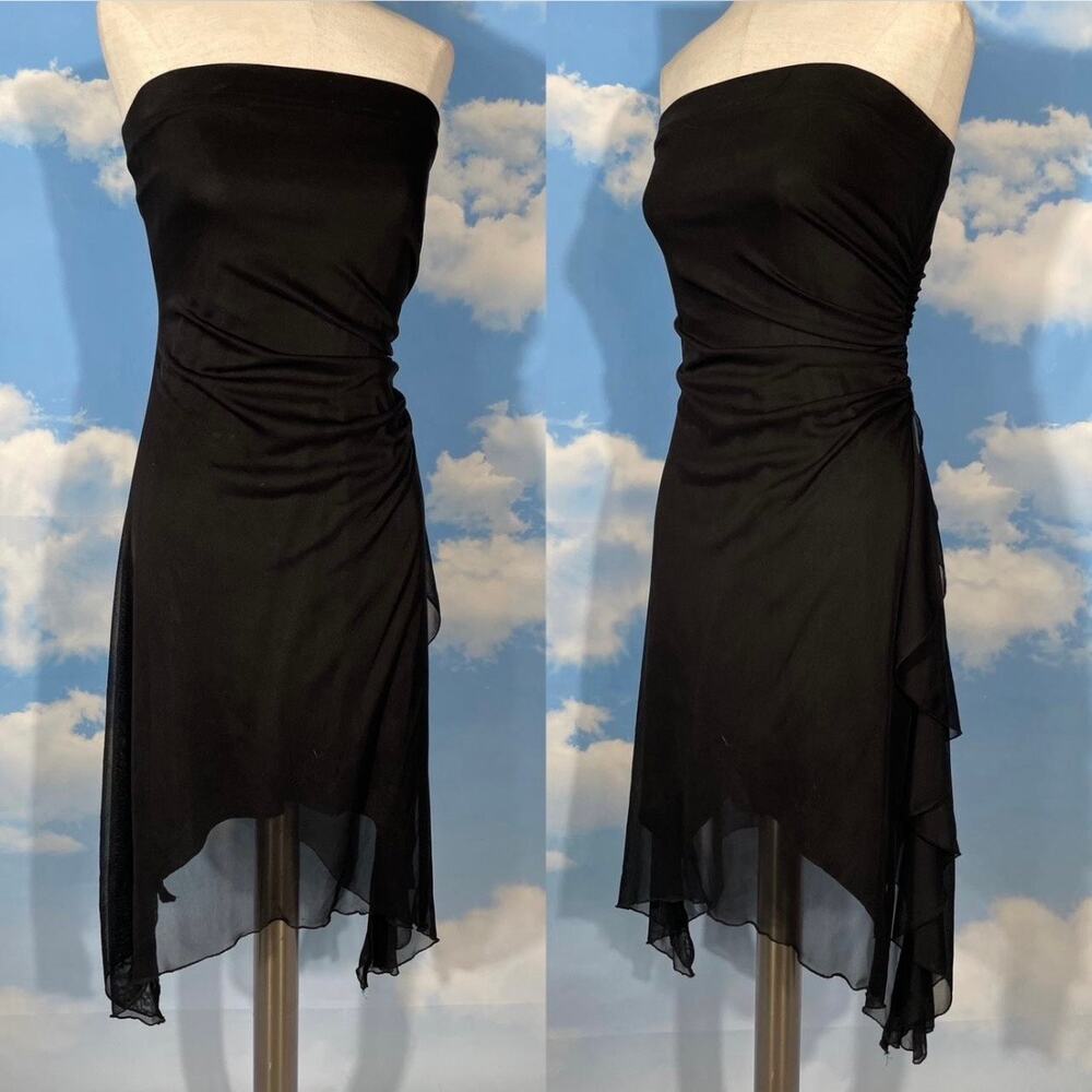 Vintage Y2k My Michelle Strapless Asymmetrical Dress M Party Cocktail LBD Fairy